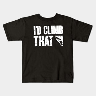 I'd Climb That Funny Rock Mountain Climbing Design Kids T-Shirt